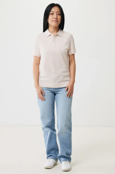  Iqoniq Yosemite recycled cotton pique polo, heather grey - iqoniq cloud pink 