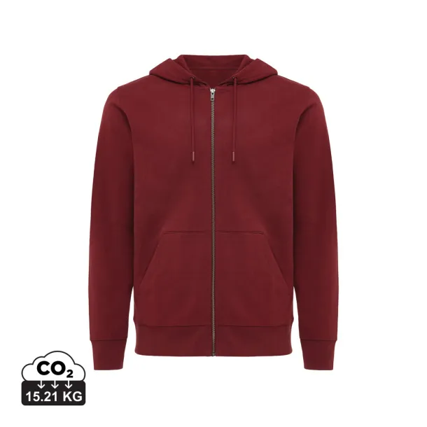  Iqoniq Abisko hoodie sa zatvaračem od recikliranog pamuka - iqoniq burgundy