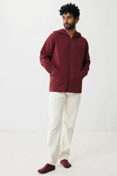  Iqoniq Abisko hoodie sa zatvaračem od recikliranog pamuka, 340 g/m² - iqoniq burgundy