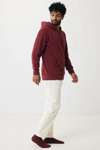  Iqoniq Abisko hoodie sa zatvaračem od recikliranog pamuka, 340 g/m² - iqoniq burgundy