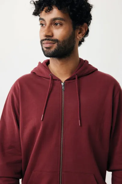  Iqoniq Abisko hoodie sa zatvaračem od recikliranog pamuka, 340 g/m² - iqoniq burgundy