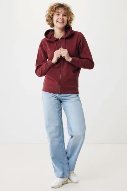  Iqoniq Abisko hoodie sa zatvaračem od recikliranog pamuka - iqoniq burgundy