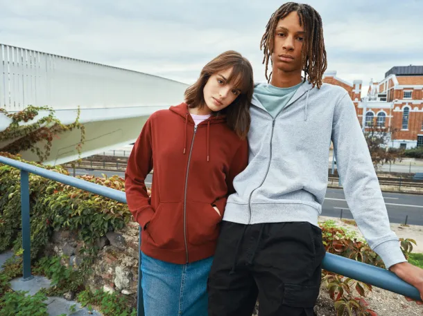  Iqoniq Abisko hoodie sa zatvaračem od recikliranog pamuka, 340 g/m² - iqoniq burgundy
