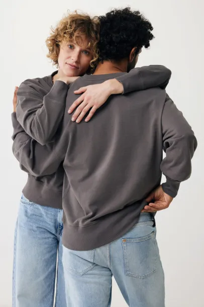  Iqoniq Kruger unisex opušteni pulover od recikliranog pamuka - iqoniq anthracite