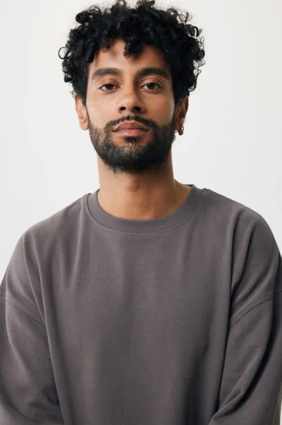  Iqoniq Kruger unisex opušteni pulover od recikliranog pamuka - iqoniq anthracite