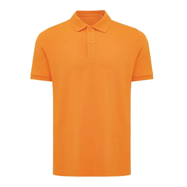  Iqoniq Yosemite recycled cotton pique polo, heather grey - iqoniq orange 