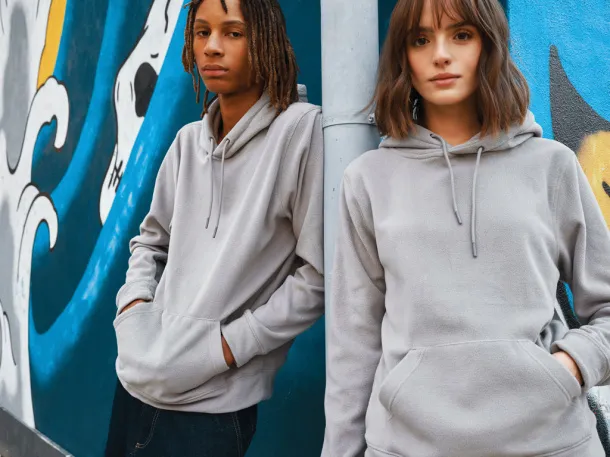  Iqoniq Trivor recycled polyester microfleece hoodie, storm grey - iqoniq storm grey