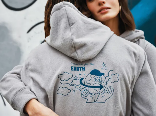  Iqoniq Trivor recycled polyester microfleece hoodie, storm grey - iqoniq storm grey