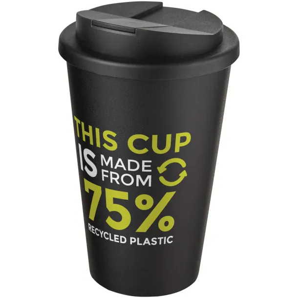 Americano® Eco 350 ml reciklirana šalica s poklopcem - Unbranded Solid black Solid black