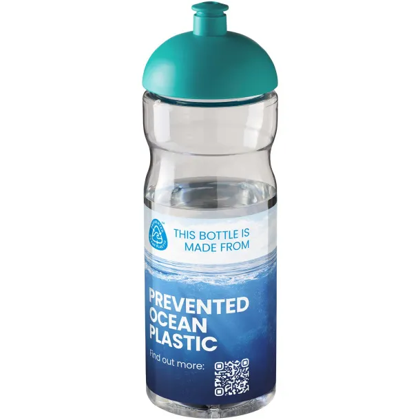 H2O Eco 650 ml dome lid sport bottle - Unbranded White Aqua blue