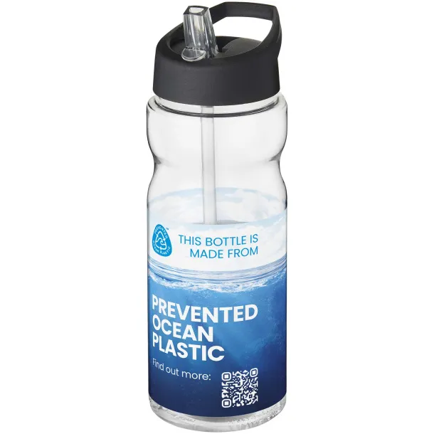 H2O Eco 650 ml spout lid sport bottle - Unbranded White Solid black