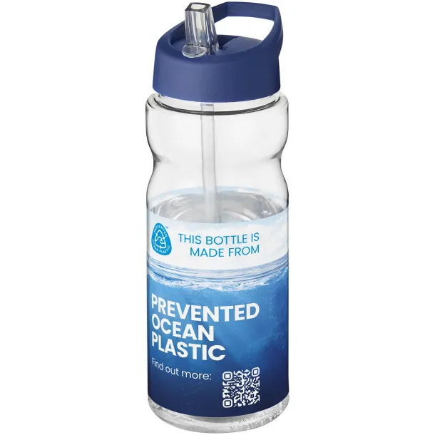 H2O Eco 650 ml spout lid sport bottle - Unbranded White Blue