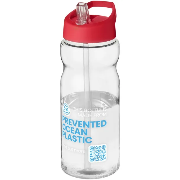 H2O Eco 650 ml spout lid sport bottle - Unbranded White Red