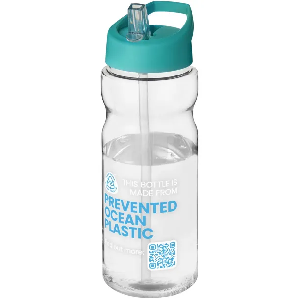 H2O Eco 650 ml spout lid sport bottle - Unbranded White Aqua blue