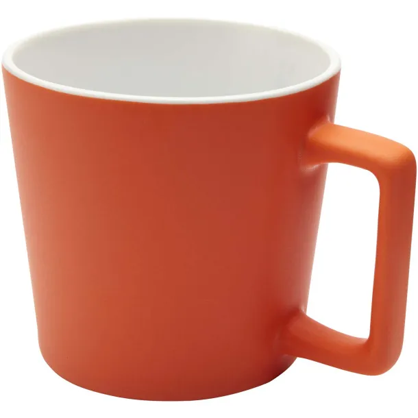 Cali 370 ml ceramic mug with matt finish Orange