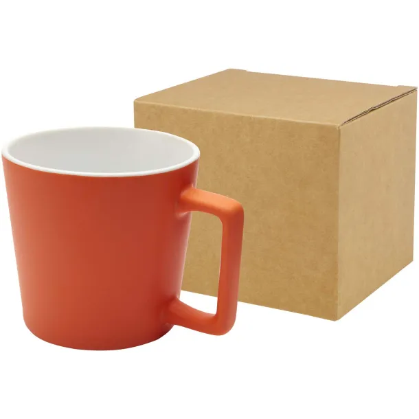 Cali 370 ml ceramic mug with matt finish Orange