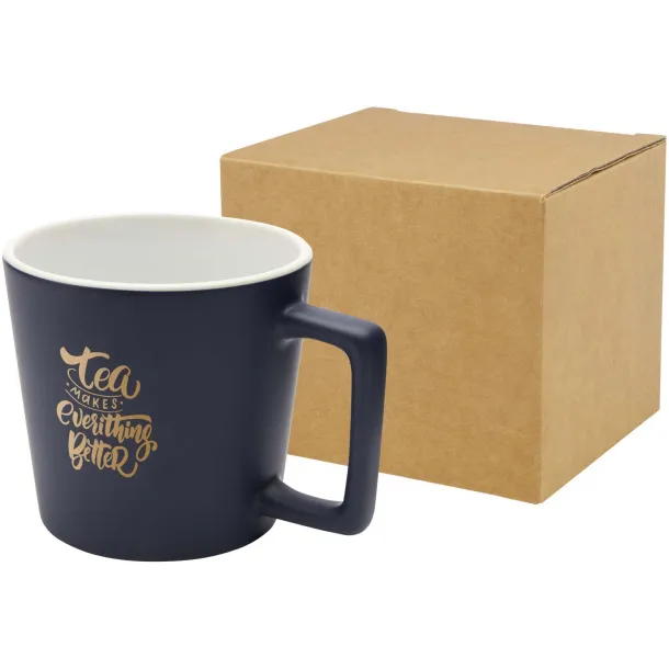 Cali 370 ml ceramic mug with matt finish Mornarski plava