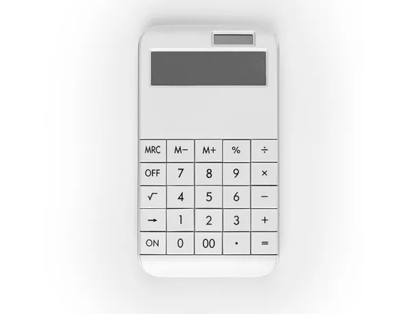 AXIOM DIGITS calculator with printed numbers White