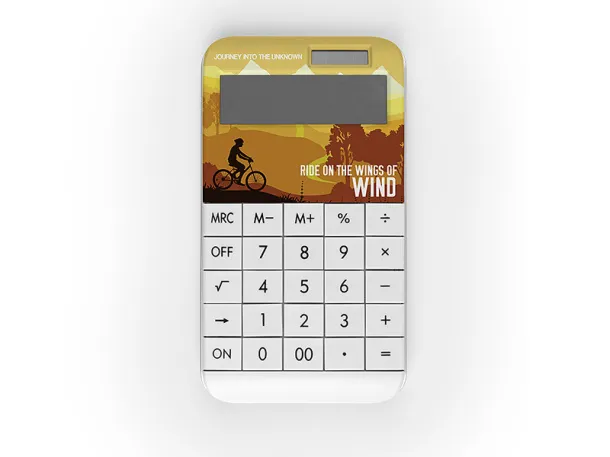 AXIOM DIGITS calculator with printed numbers White