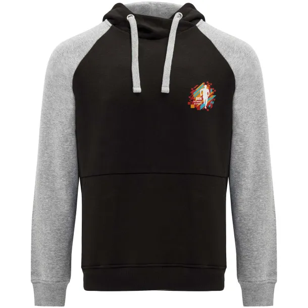 Badet dvobojni unisex hoodie, 280 g/m2 - Roly Crna Heather grey