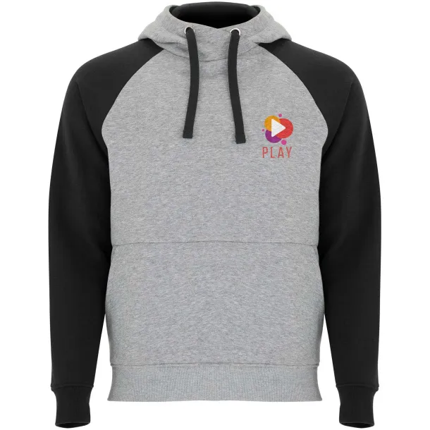Badet unisex two-tone hoodie - Roly Heather grey Crna