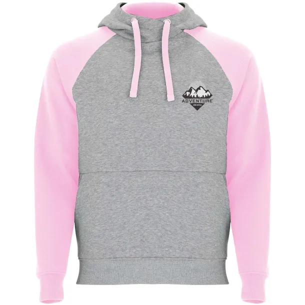 Badet dvobojni unisex hoodie, 280 g/m2 - Roly Heather grey Svijetlo ružičasta
