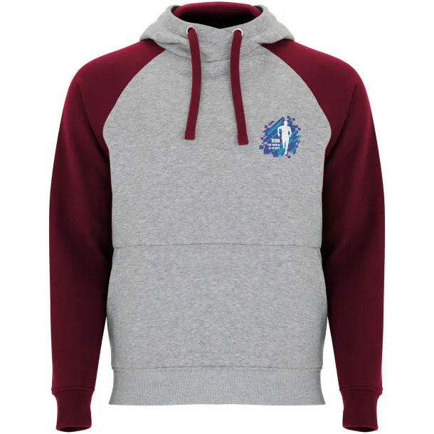 Badet dvobojni unisex hoodie, 280 g/m2 - Roly Heather grey Garnet