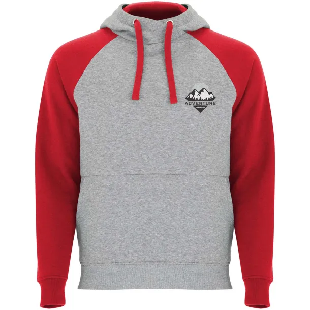 Badet dvobojni unisex hoodie, 280 g/m2 - Roly Heather grey Crvena