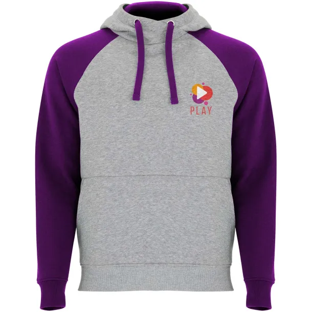 Badet dvobojni unisex hoodie, 280 g/m2 - Roly Heather grey Ljubičasta