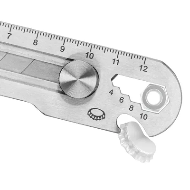 Muireann Cutter, ruler, bottle opener, spanner for screws silver