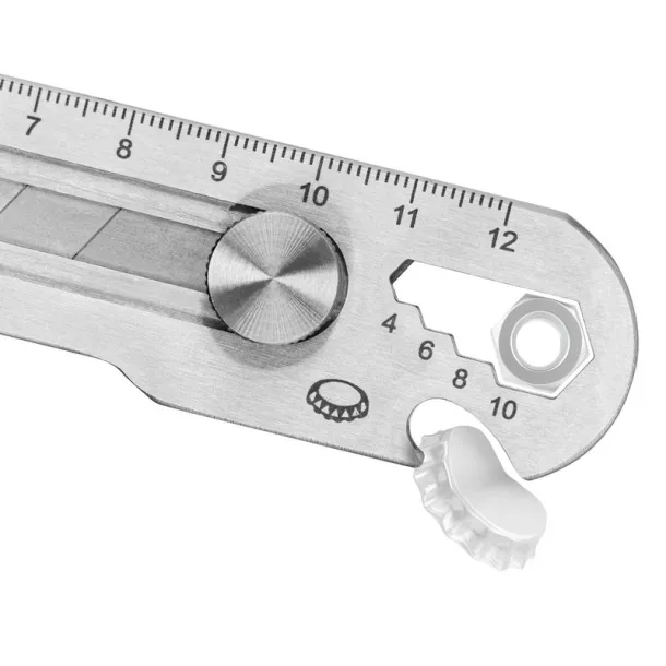 Muireann Cutter, ruler, bottle opener, spanner for screws Srebrna
