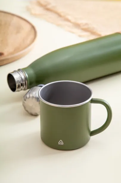 Hossa recycled stainless steel mug Green