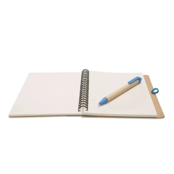 SONORA PLUS Recycled paper notebook + pen Blue