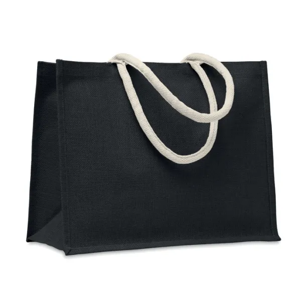 AURA Jute bag with cotton handle Black