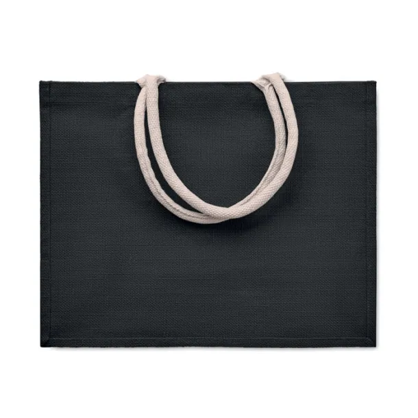 AURA Jute bag with cotton handle Black