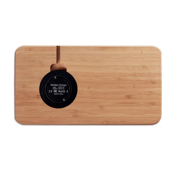 CLEANDESK Storage box wireless charger Wood