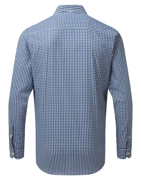 'MAXTON' CHECK MEN'S LONG SLEEVE SHIRT - Premier Navy White