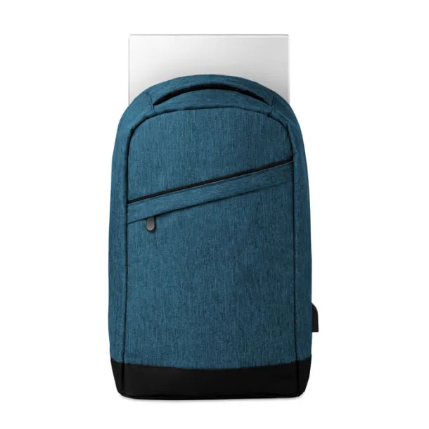 BERLIN 2 tone backpack incl USB plug Blue