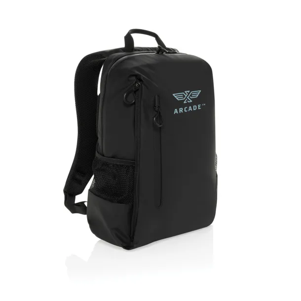 Lima Aware™ RPET water resistant 15.6 laptop backpack - XD Xclusive Black 
