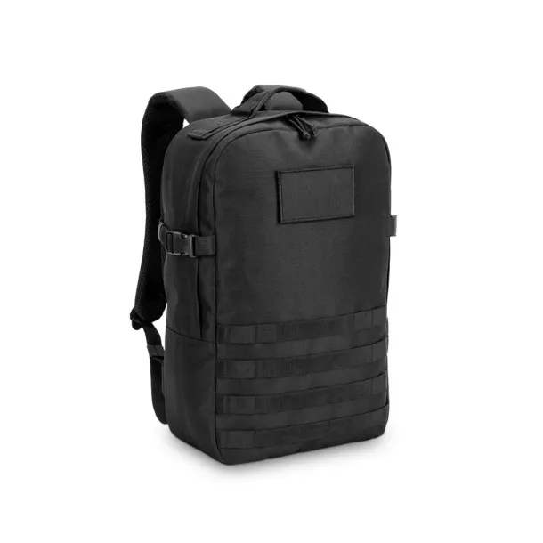 EDINBURGH BPACK 17'3" Military-style backpack in 600D, high-density recycled polyester and lining in 210D recycled polyester Black