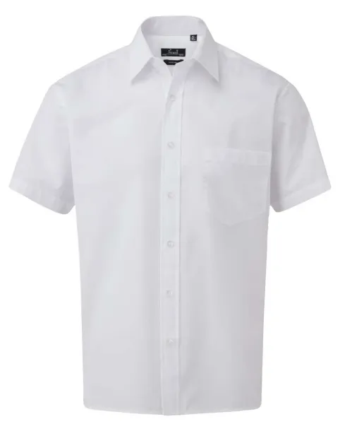  MEN'S SHORT SLEEVE POPLIN SHIRT - Premier White