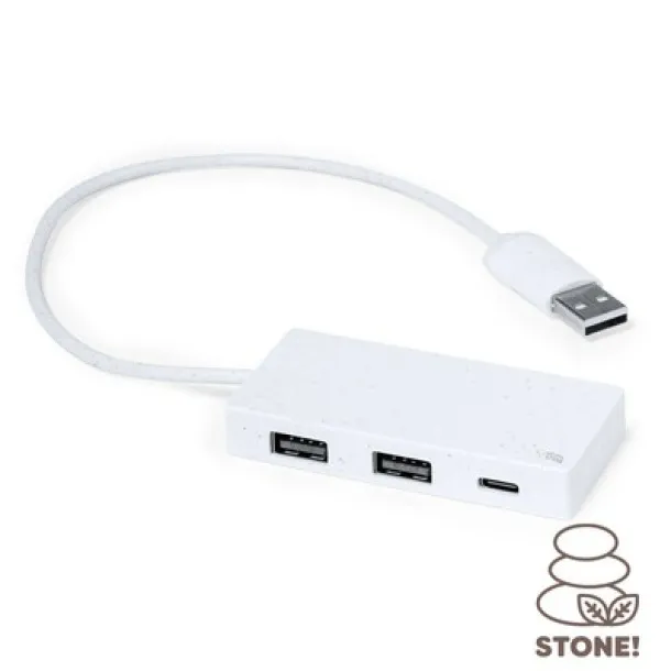  Stone extract USB and USB type C hub white