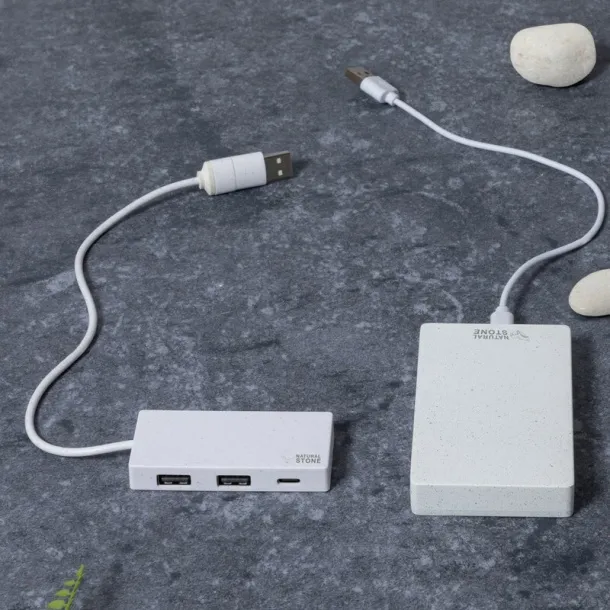  Stone extract USB and USB type C hub white