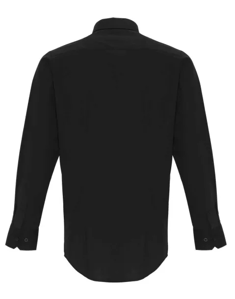  MEN'S STRETCH-FIT COTTON POPLIN LONG SLEEVE SHIRT - Premier Black