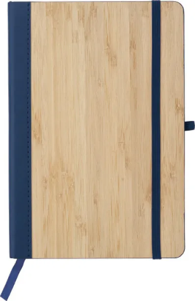 Dorita PU and bamboo notebook  blue