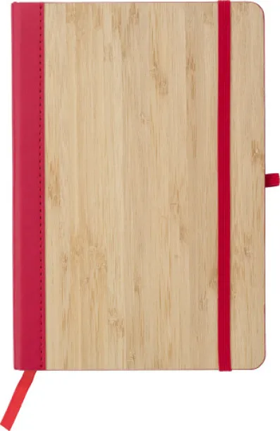 Dorita PU and bamboo notebook  red