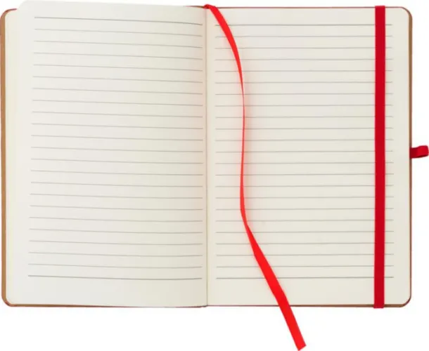 Dorita notes A5 od PU-a i bambusa Crvena