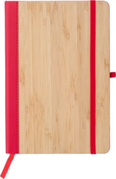 Dorita PU and bamboo notebook  red