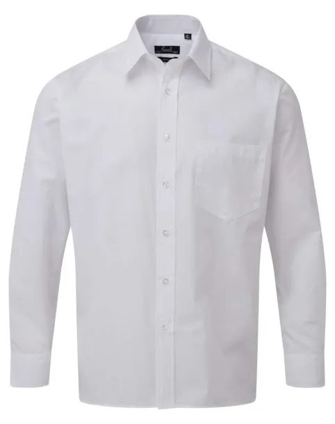  MEN'S LONG SLEEVE POPLIN SHIRT - Premier White