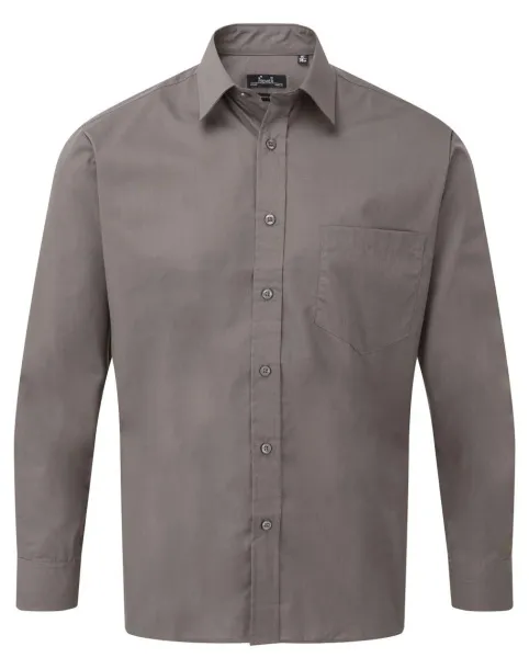  MEN'S LONG SLEEVE POPLIN SHIRT - Premier Tamno siva